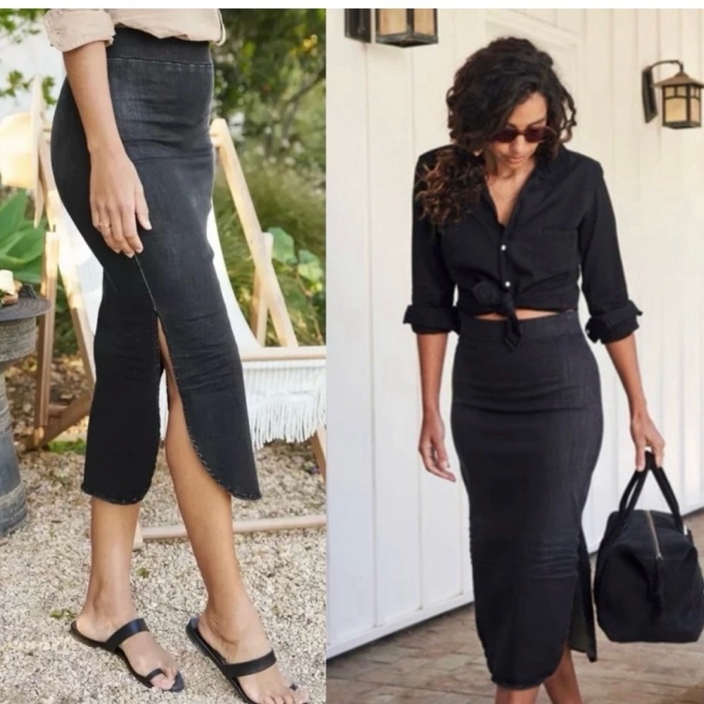 Frank & Eileen Donegal Black Denim Skirt Size 4